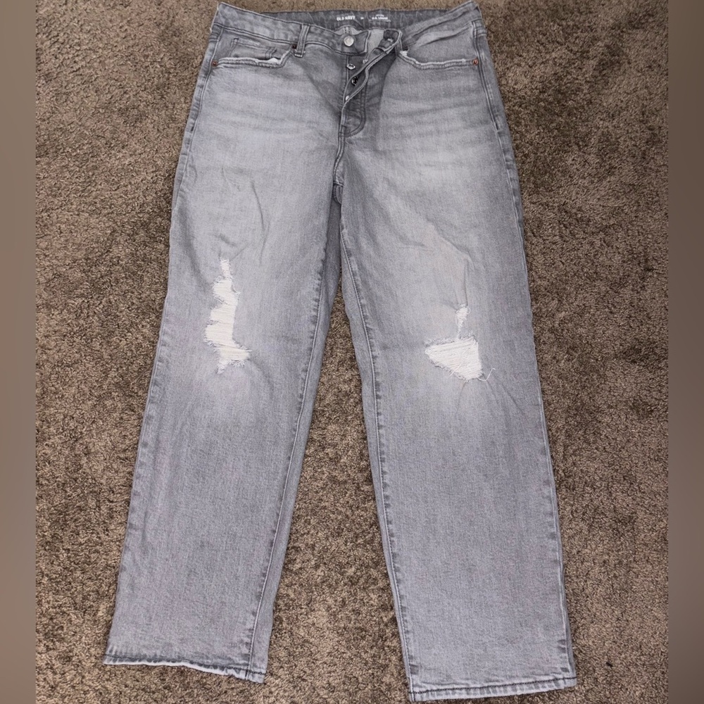 Old Navy O G Loose straight fit grey jeans, size 14
